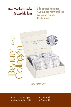 Collagen %100 Saf 3milyar Probiyotik,prebiyotik Tip 1-2-3 Üç Kat Hidrolize Vitabcd (30GÜNLÜK)